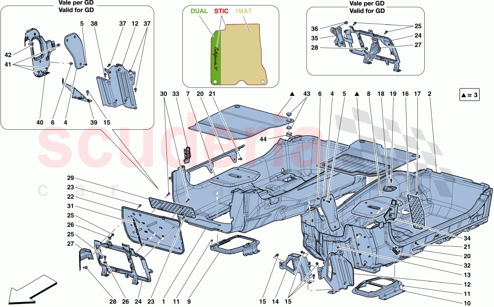 PASSENGER COMPARTMENT MATS of Ferrari Ferrari California T