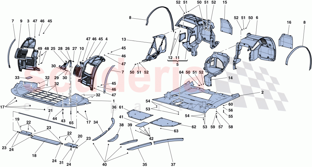 FLAT UNDERTRAY AND WHEELHOUSES of Ferrari Ferrari LaFerrari Aperta