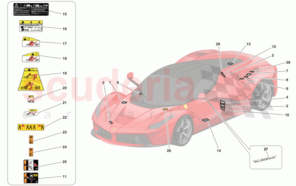 ADHESIVE LABELS AND PLAQUES of Ferrari Ferrari LaFerrari
