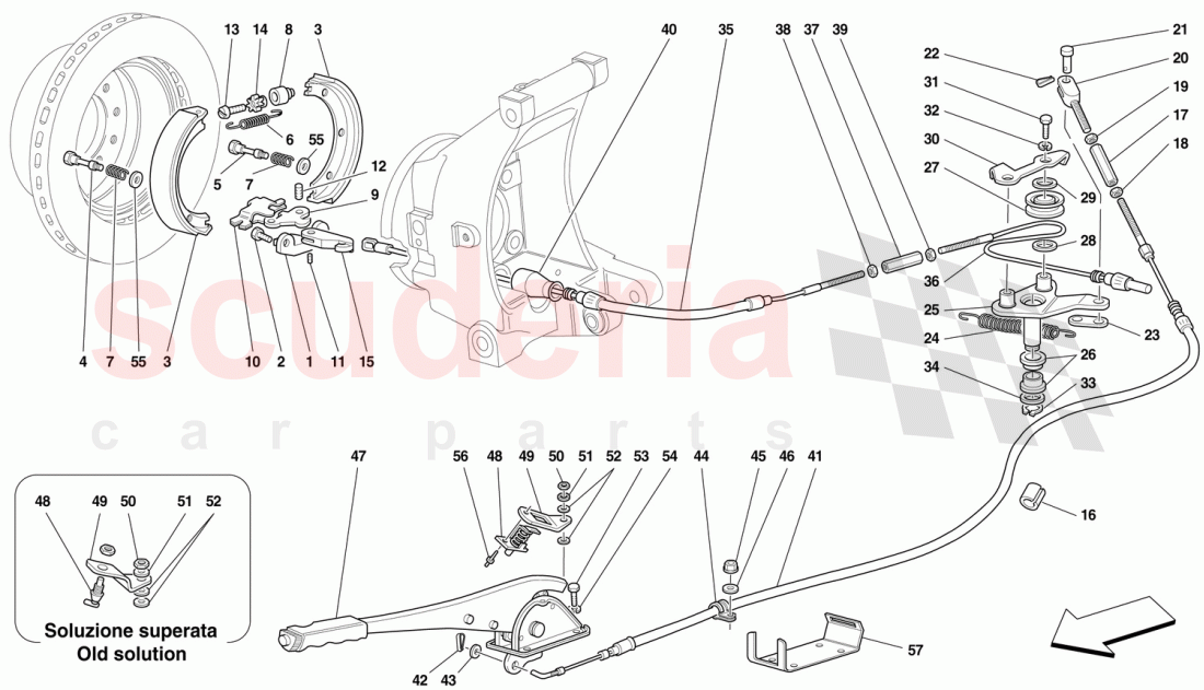 HAND-BRAKE CONTROL -Valid for 456 GT- of Ferrari Ferrari 456 GT/GTA