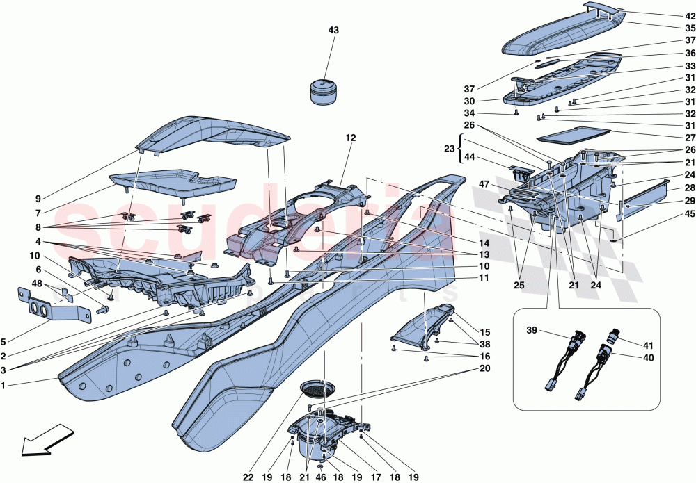 TUNNEL - SUBSTRUCTURE AND ACCESSORIES of Ferrari Ferrari California T