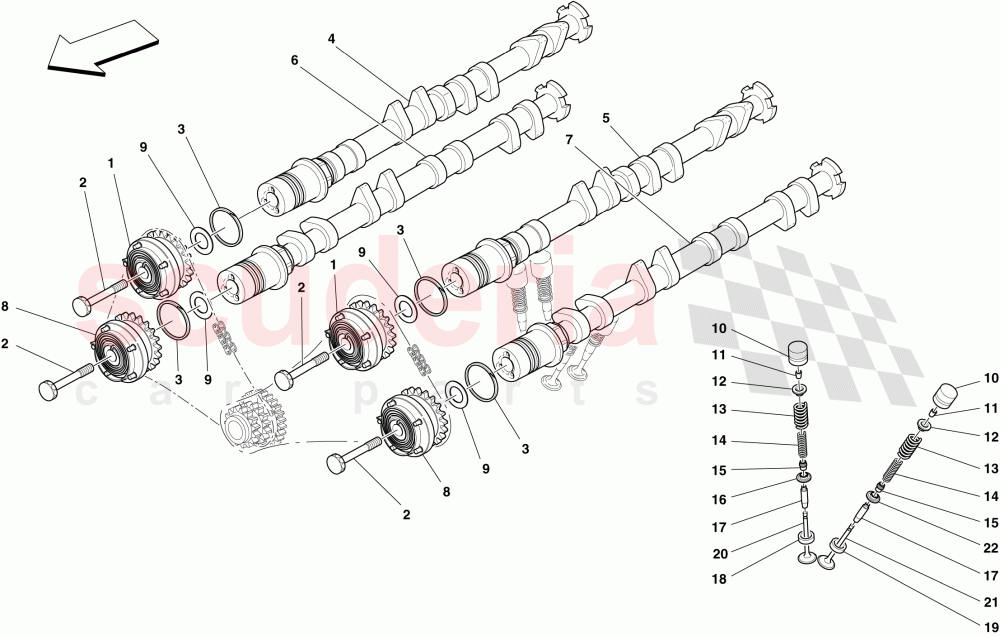 TIMING SYSTEM - CAMSHAFTS AND VALVES of Ferrari Ferrari California (2012-2014)
