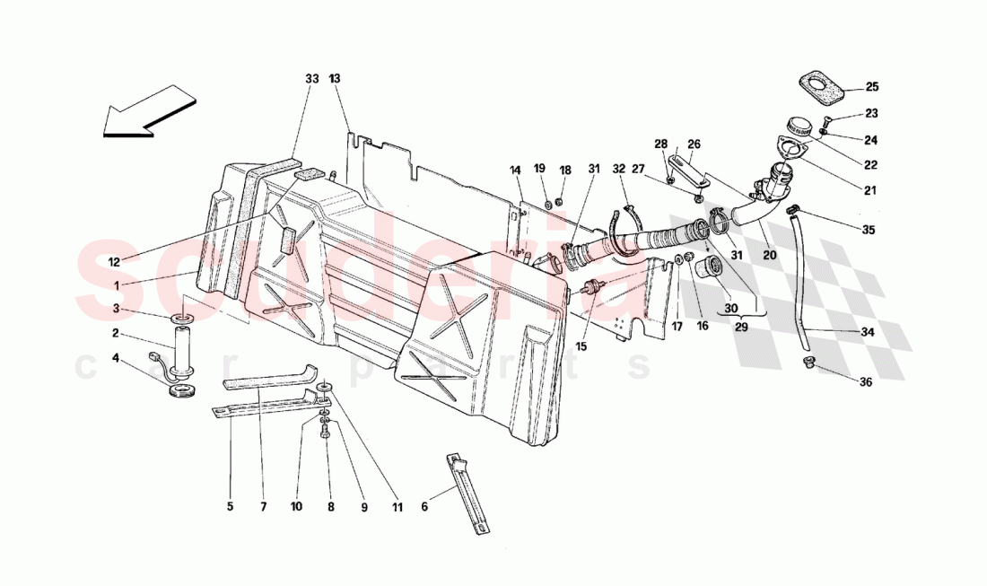 FUEL TANK of Ferrari Ferrari 348 (2.7 Motronic)