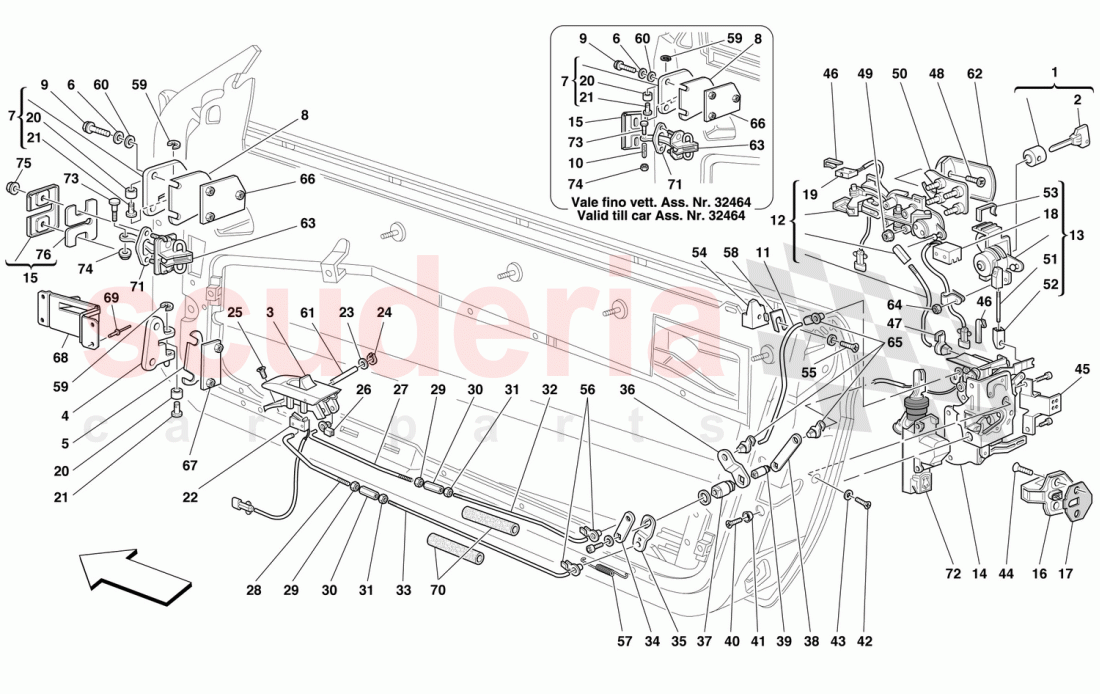 DOORS - OPENING CONTROL AND HINGES of Ferrari Ferrari 456 M GT/GTA