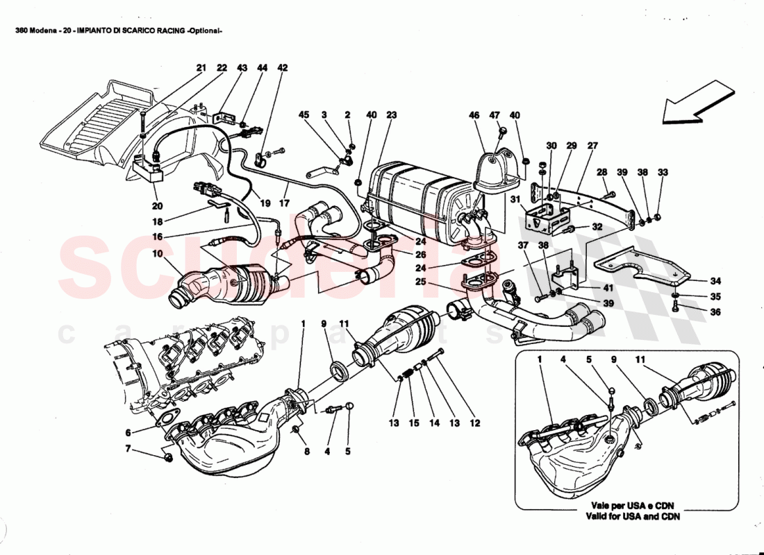 RACING EXHAUST SYSTEM -Optional- of Ferrari Ferrari 360 Modena