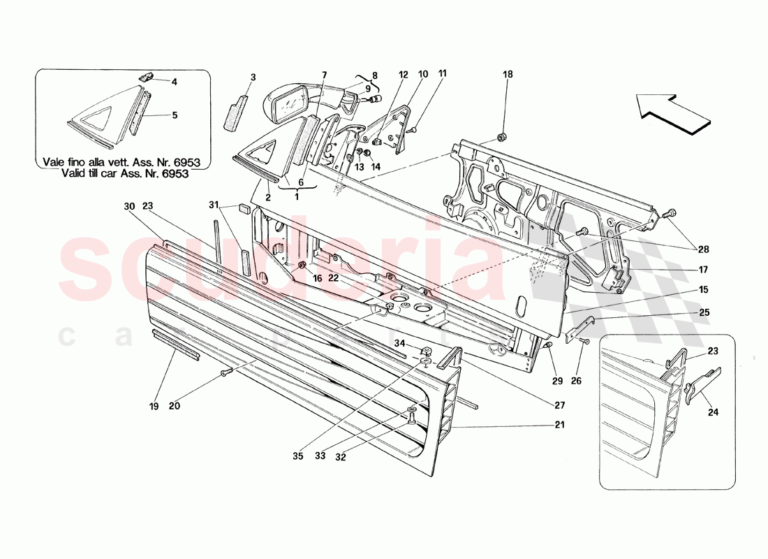 Doors - Framework and Rear Mirror of Ferrari Ferrari 348 TS (1993)