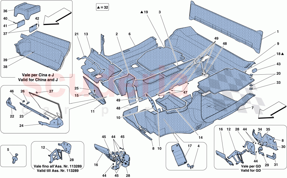 PASSENGER COMPARTMENT MATS of Ferrari Ferrari 458 Spider