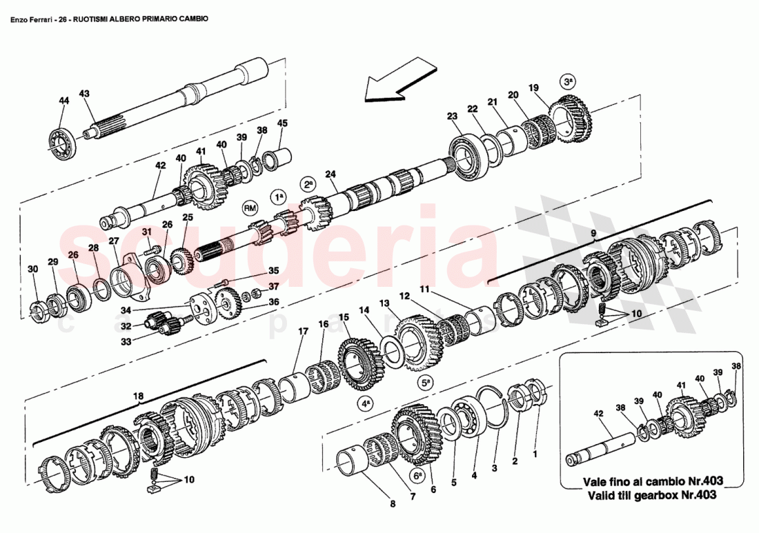 MAIN SHAFT GEARS of Ferrari Ferrari Enzo