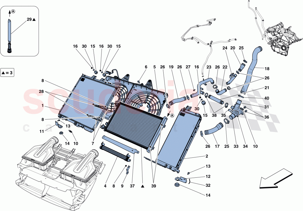 COOLING - RADIATORS AND AIR DUCTS of Ferrari Ferrari FF