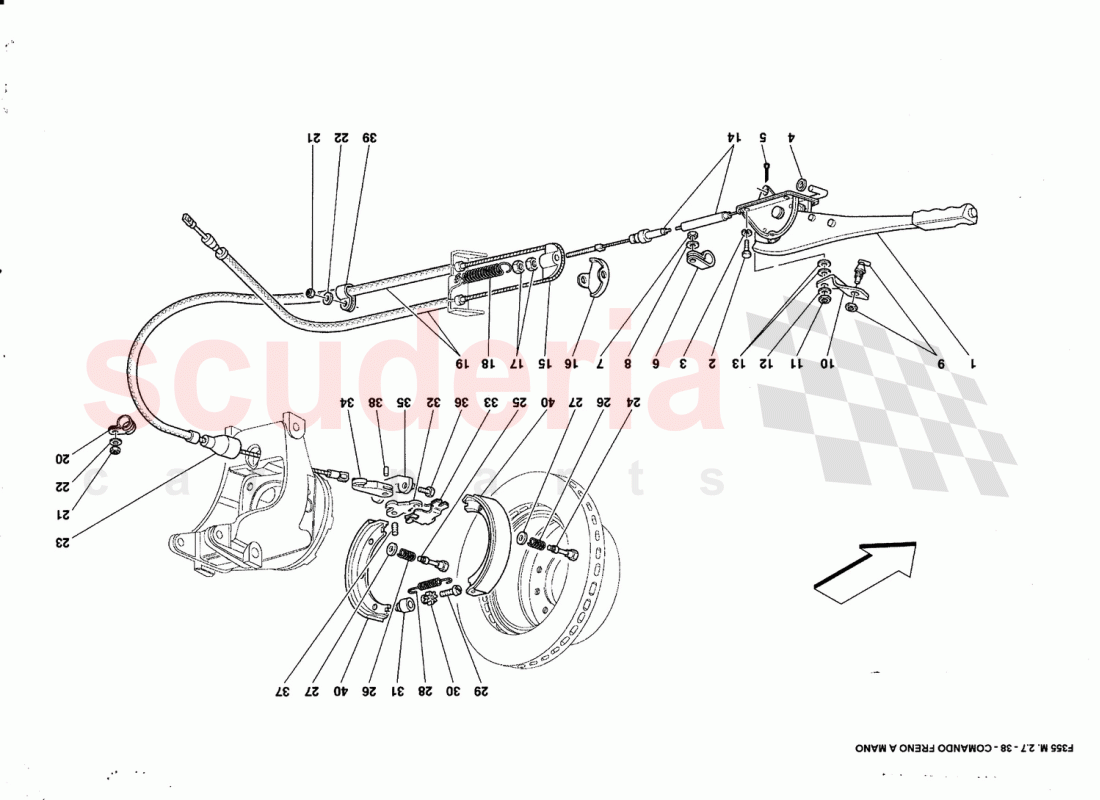 HAND-BRAKE CONTROL of Ferrari Ferrari 355 (2.7 Motronic)