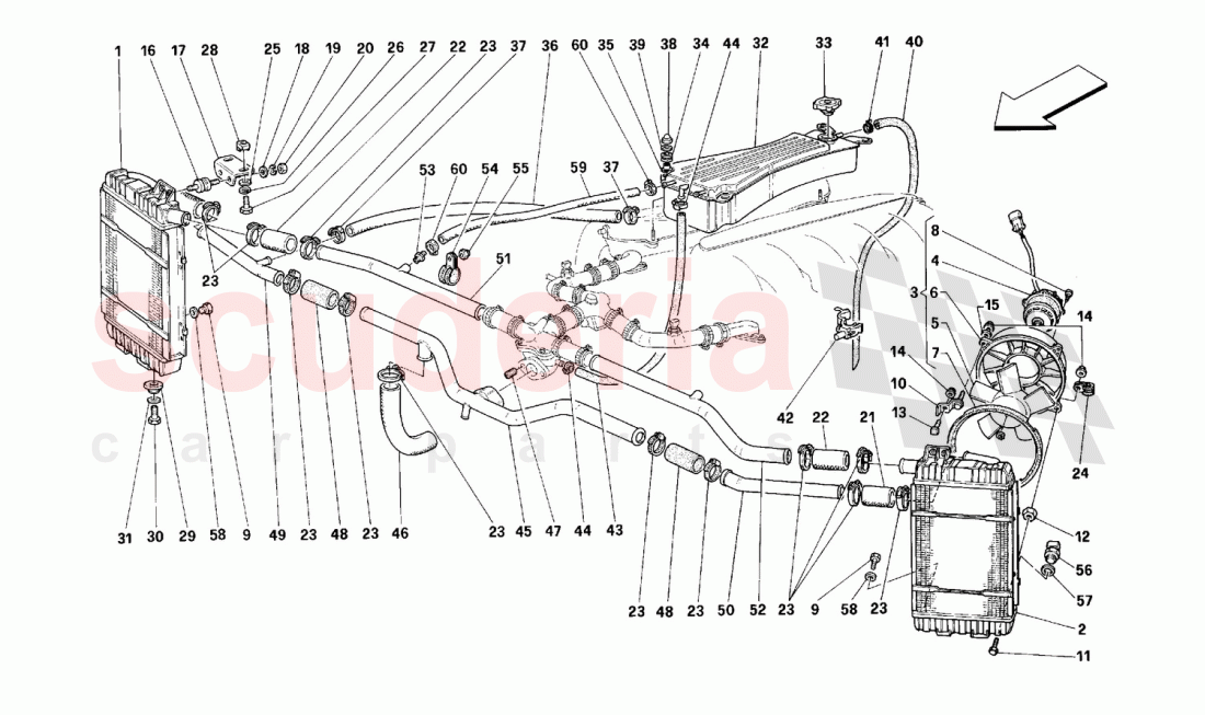 Cooling system of Ferrari Ferrari 512 M