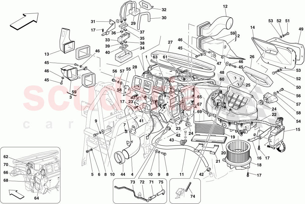 EVAPORATOR UNIT AND CONTROLS of Ferrari Ferrari 612 Scaglietti