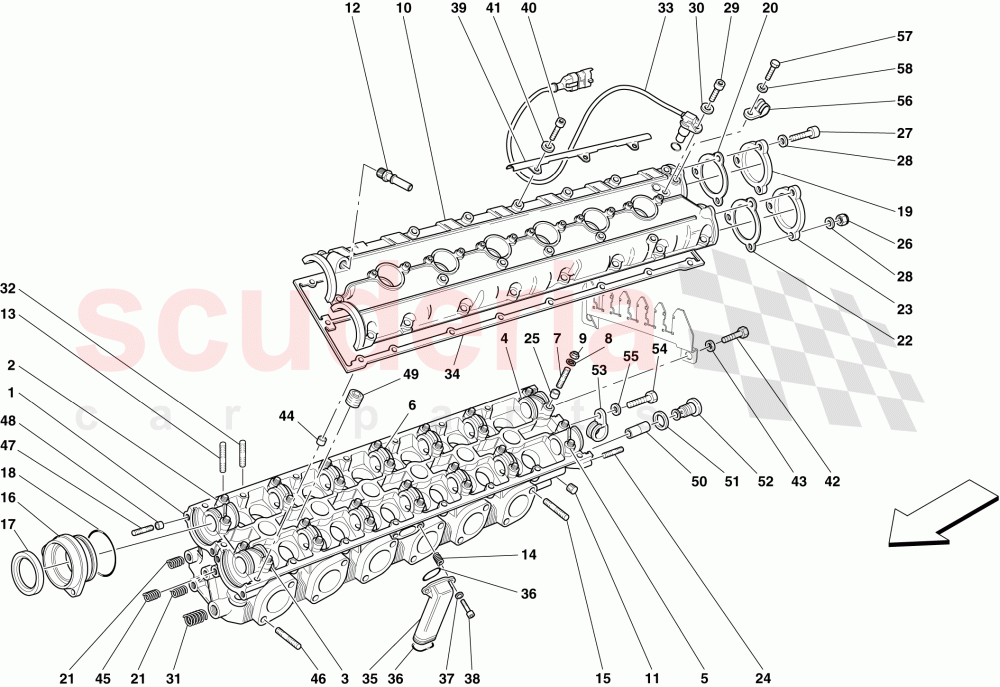 LEFT HAND CYLINDER HEAD of Ferrari Ferrari 612 Scaglietti