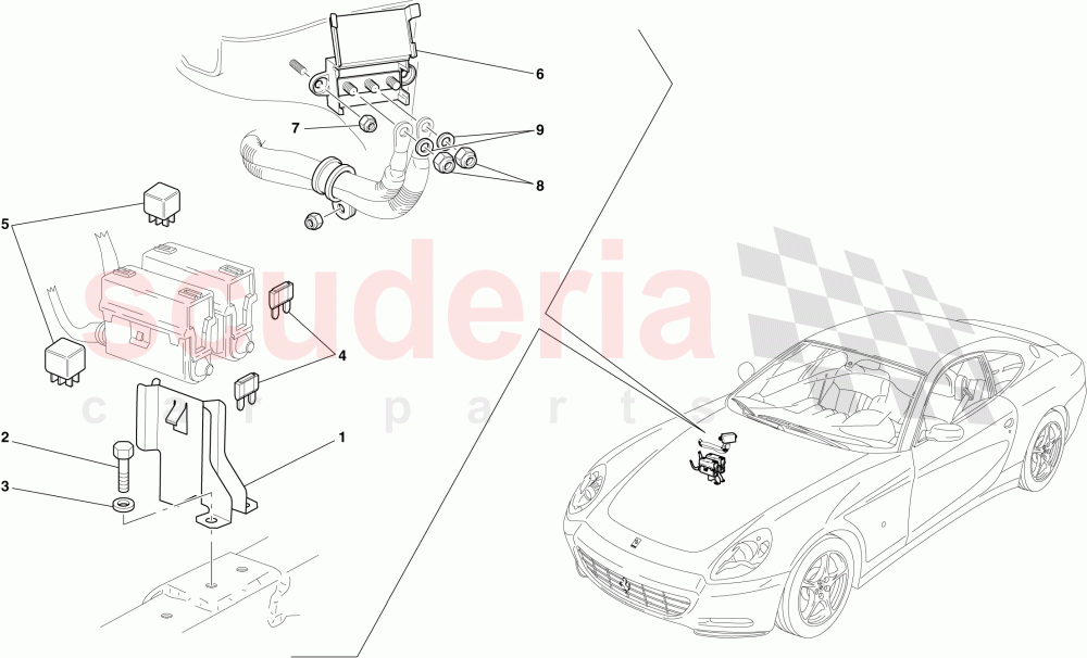 ENGINE COMPARTMENT ECUs of Ferrari Ferrari 612 Sessanta