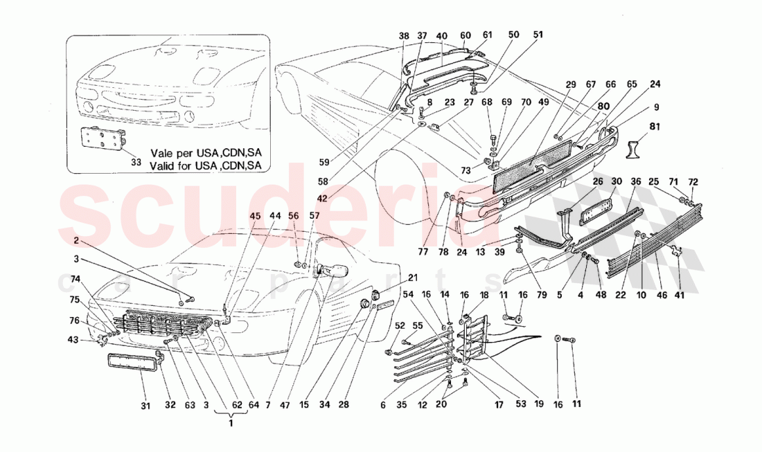 External finishing of Ferrari Ferrari 512 M