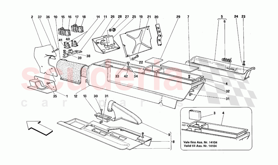 Central tunnel -Not for USA- of Ferrari Ferrari 512 TR