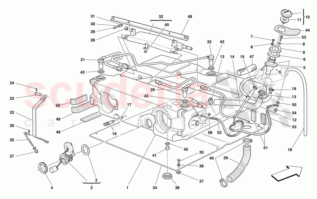 FUEL TANK -Valid for USA and CDN- of Ferrari Ferrari 550 Barchetta