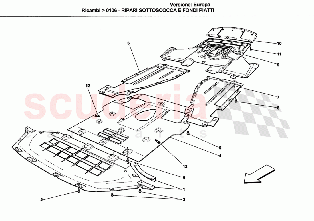 UNDERBODY AND UNDERFLOOR GUARDS of Ferrari Ferrari California (2008-2011)