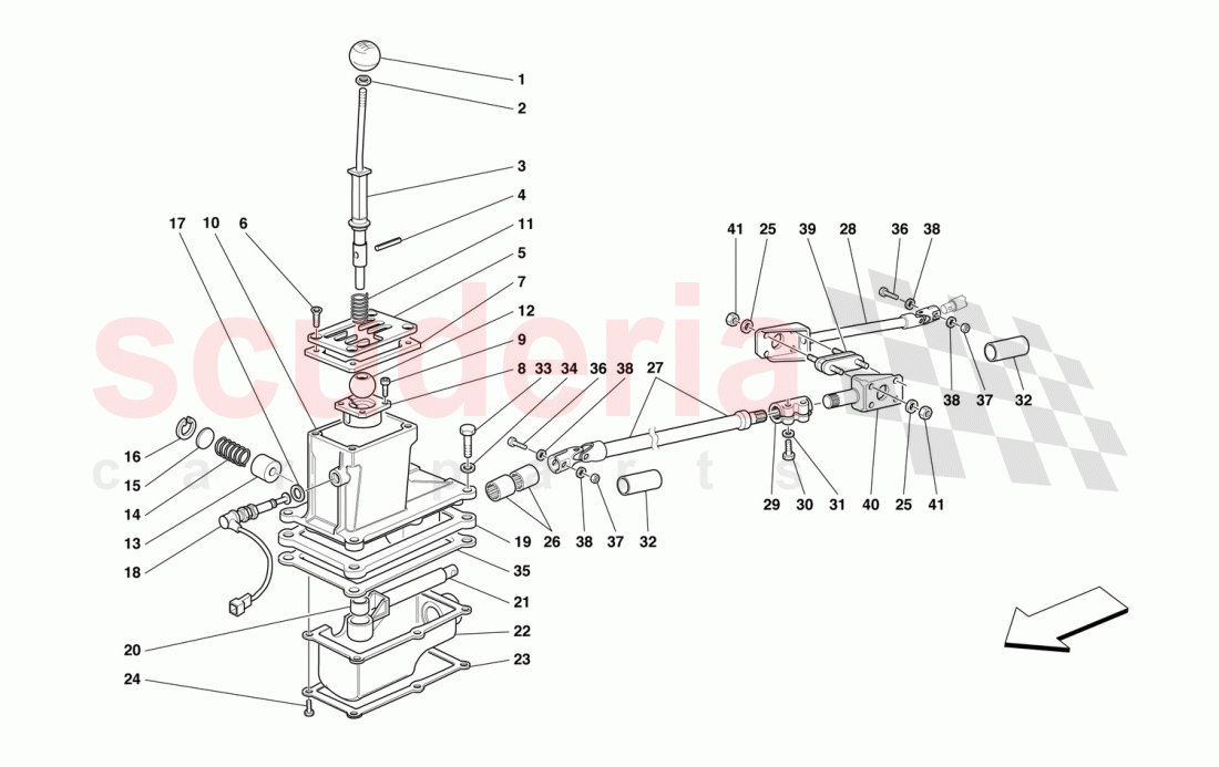 OUTSIDE GEARBOX CONTROLS of Ferrari Ferrari 550 Barchetta
