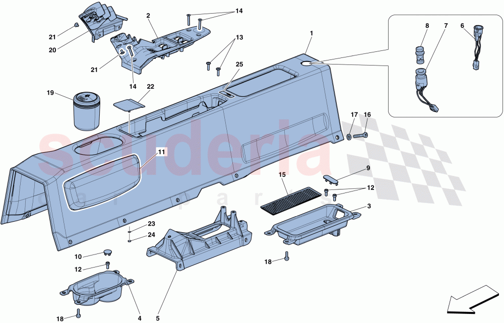 TUNNEL - SUBSTRUCTURE AND ACCESSORIES of Ferrari Ferrari 458 Speciale Aperta