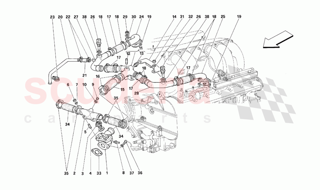 Engine cooling of Ferrari Ferrari 512 M