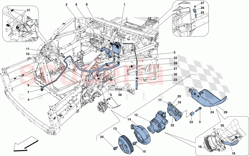 POWER STEERING PUMP AND RESERVOIR of Ferrari Ferrari F12 TDF