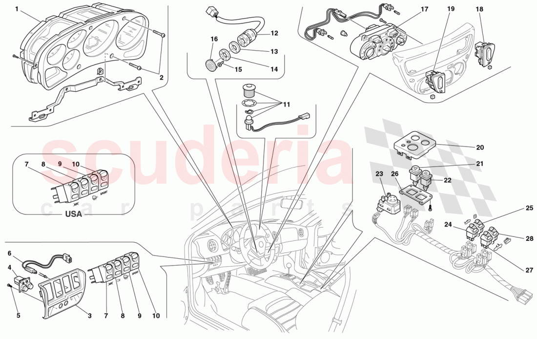 DASHBOARD INSTRUMENTS of Ferrari Ferrari 360 Spider