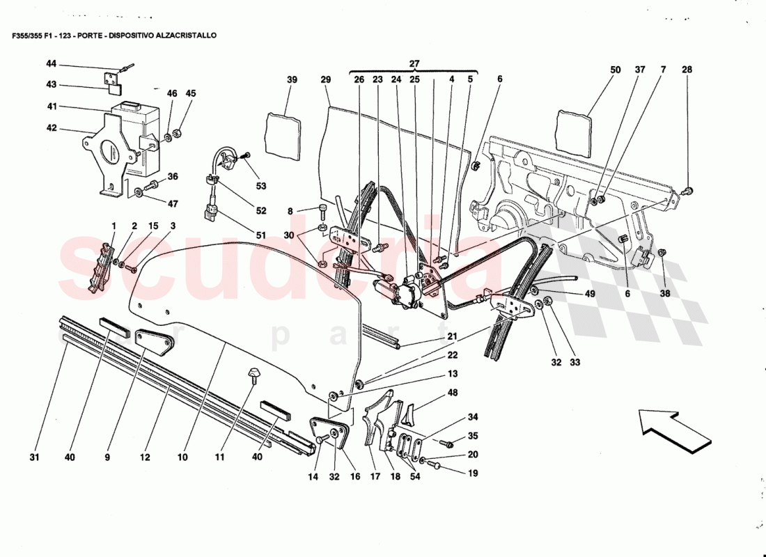 DOORS - GLASS LIFTING DEVICE of Ferrari Ferrari 355 (5.2 Motronic)