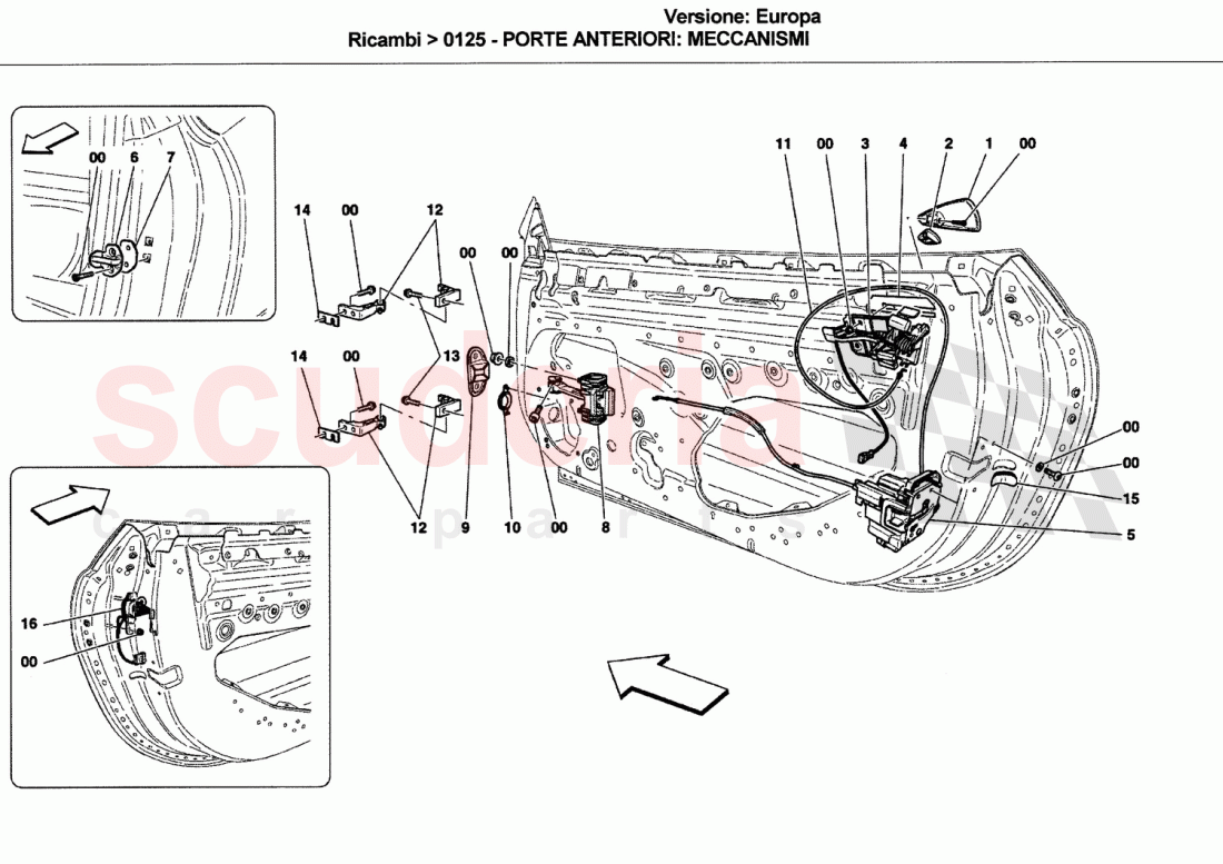FRONT DOORS: MECHANISMS of Ferrari Ferrari California (2008-2011)