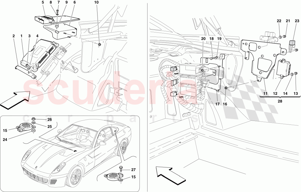 LUGGAGE COMPARTMENT ECUs of Ferrari Ferrari 599 GTB Fiorano