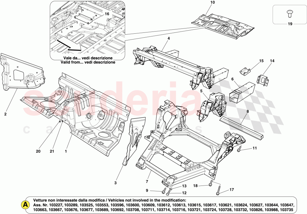 REAR STRUCTURES AND CHASSIS BOX SECTIONS -Applicable from Ass.ly No. 103179  - of Ferrari Ferrari California (2012-2014)
