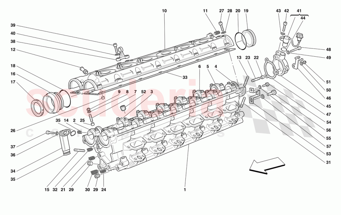 R.H. CYLINDER HEAD of Ferrari Ferrari 456 M GT/GTA