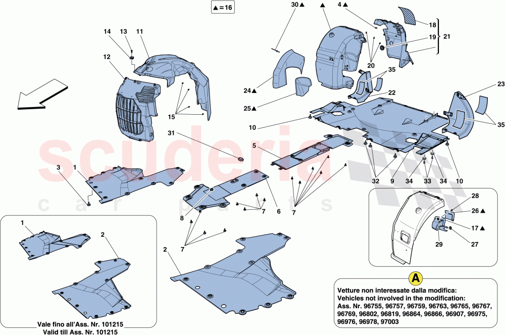 FLAT UNDERTRAY AND WHEELHOUSES of Ferrari Ferrari 458 Italia