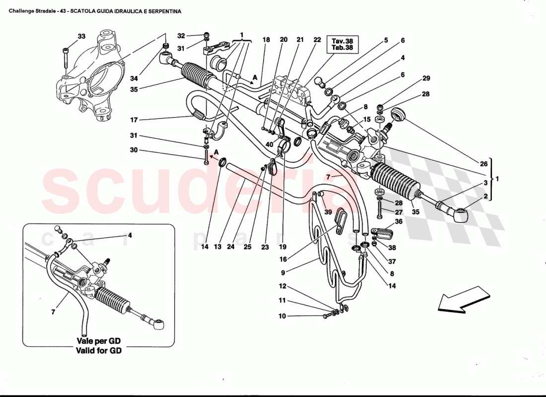 HYDRAULIC STEERING BOX AND SERPENTINE of Ferrari Ferrari 360 Challenge Stradale