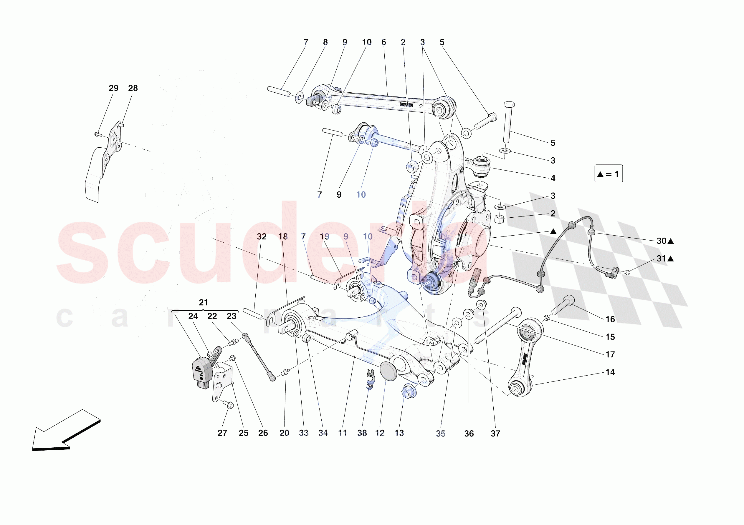 REAR SUSPENSION - ARMS of Ferrari Ferrari 296 GTB Europe