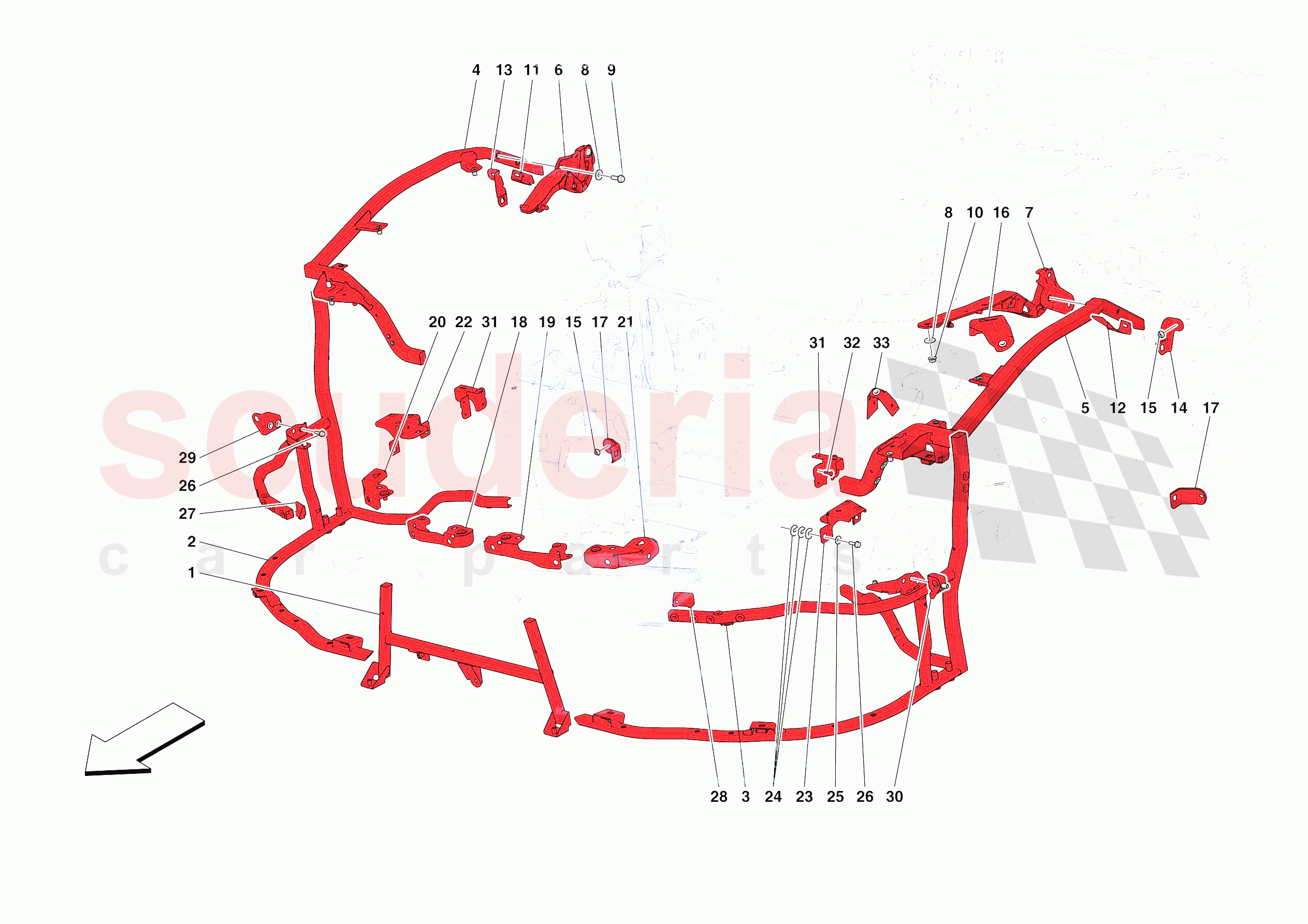 FRONT SUBSTRUCTURE of Ferrari Ferrari 296 GTB Europe