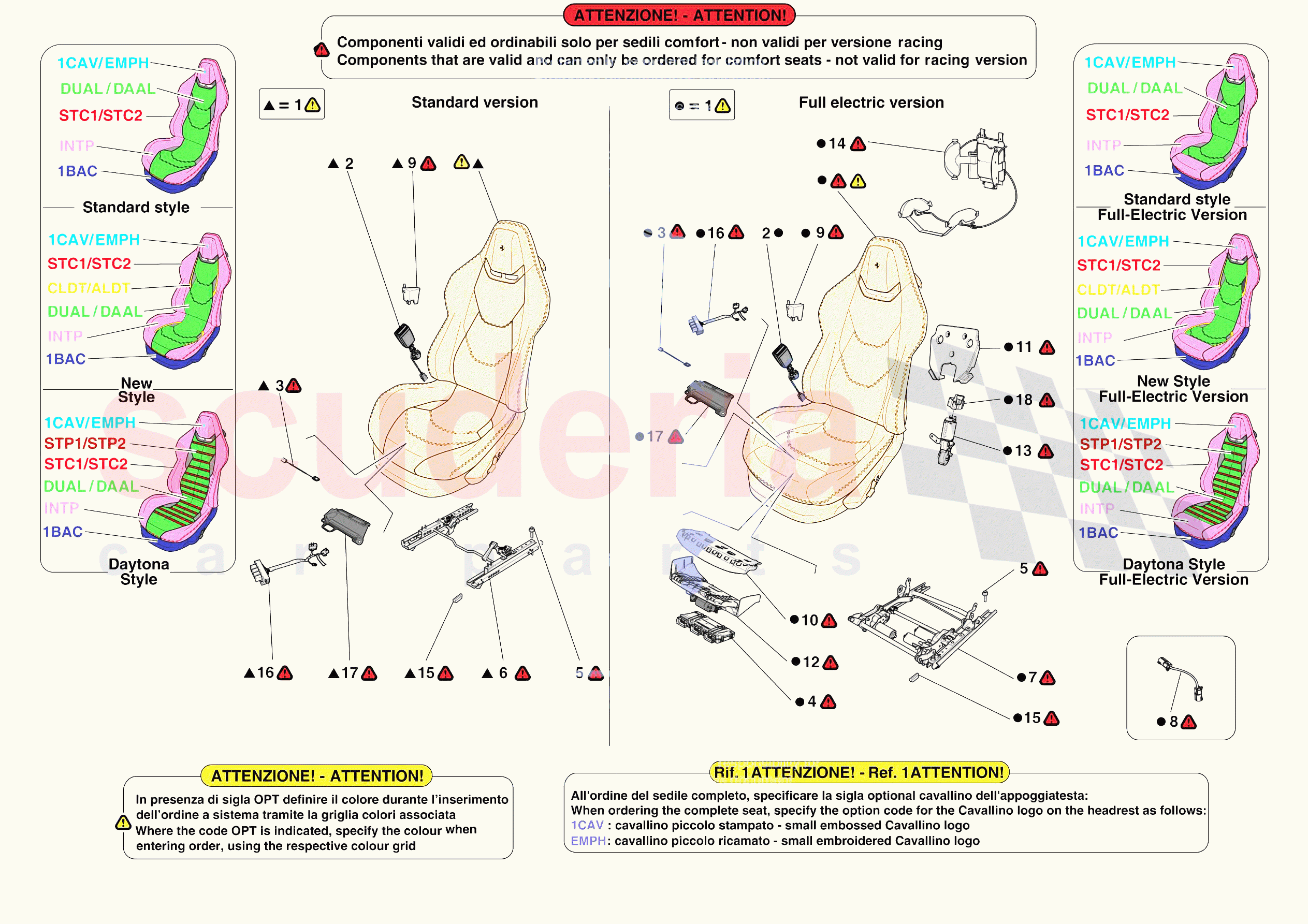FRONT SEATS - SEATS AND GUIDES of Ferrari Ferrari 296 GTB Europe