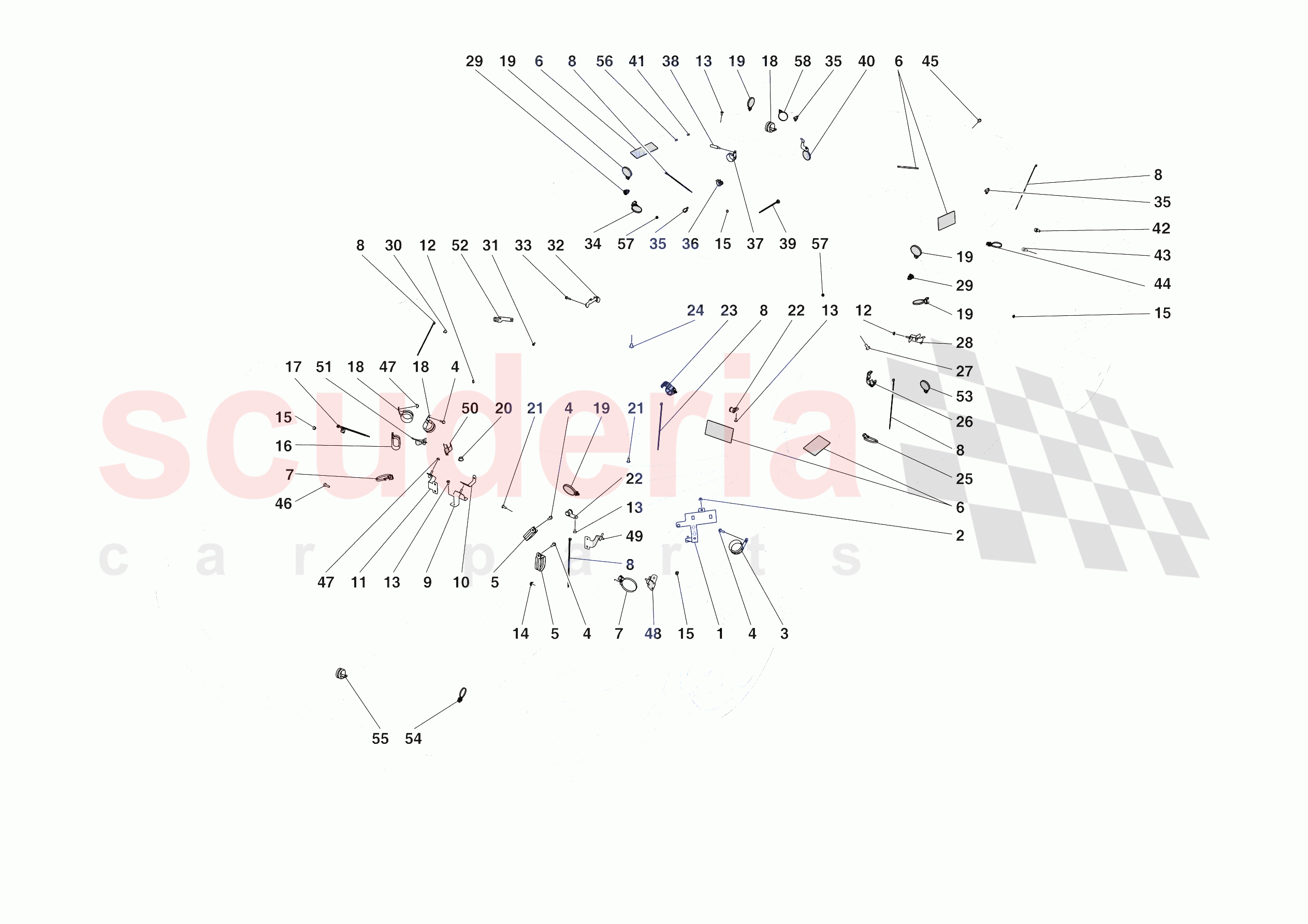 VARIOUS FASTENINGS FOR THE ELECTRICAL SYSTEM of Ferrari Ferrari 296 GTB Europe