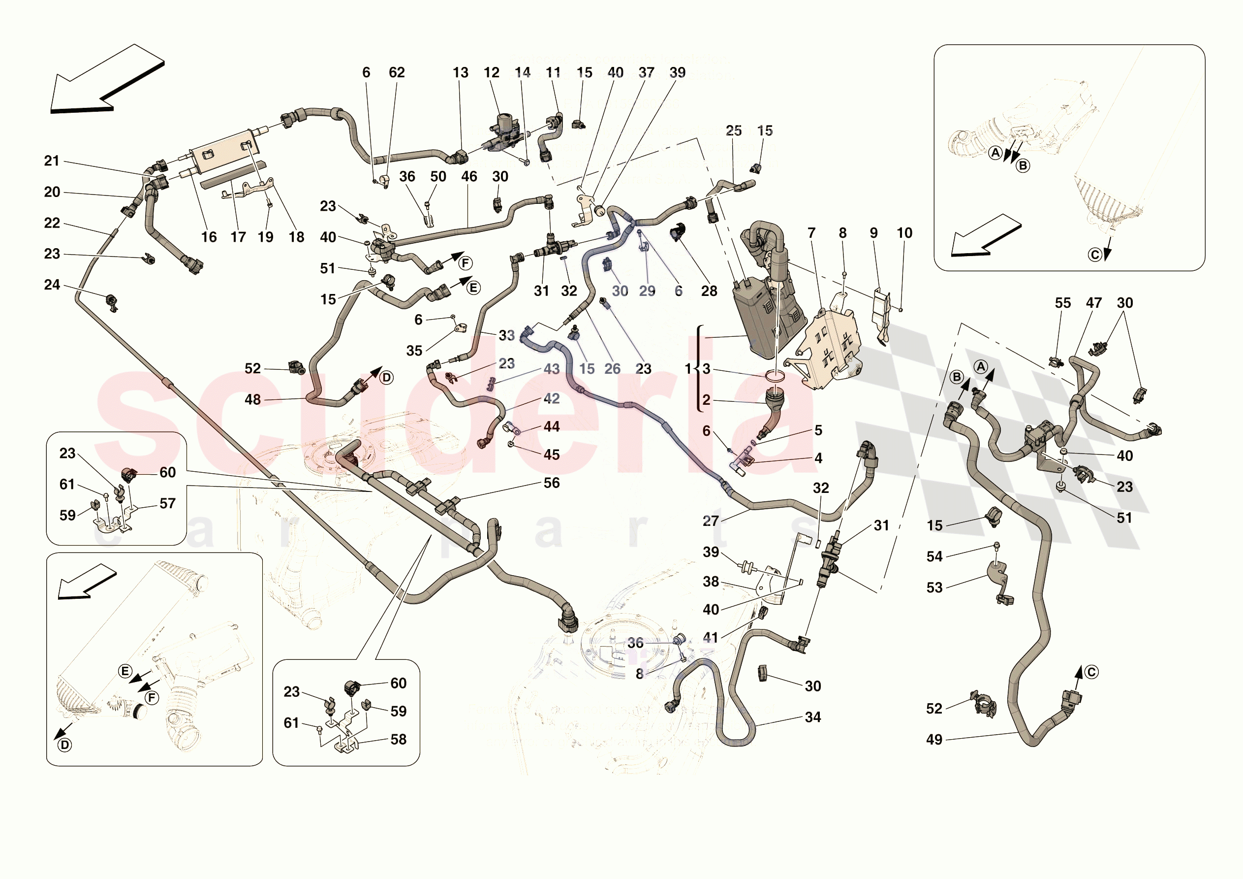EVAPORATIVE EMISSIONS CONTROL SYSTEM of Ferrari Ferrari 296 GTB Europe RH