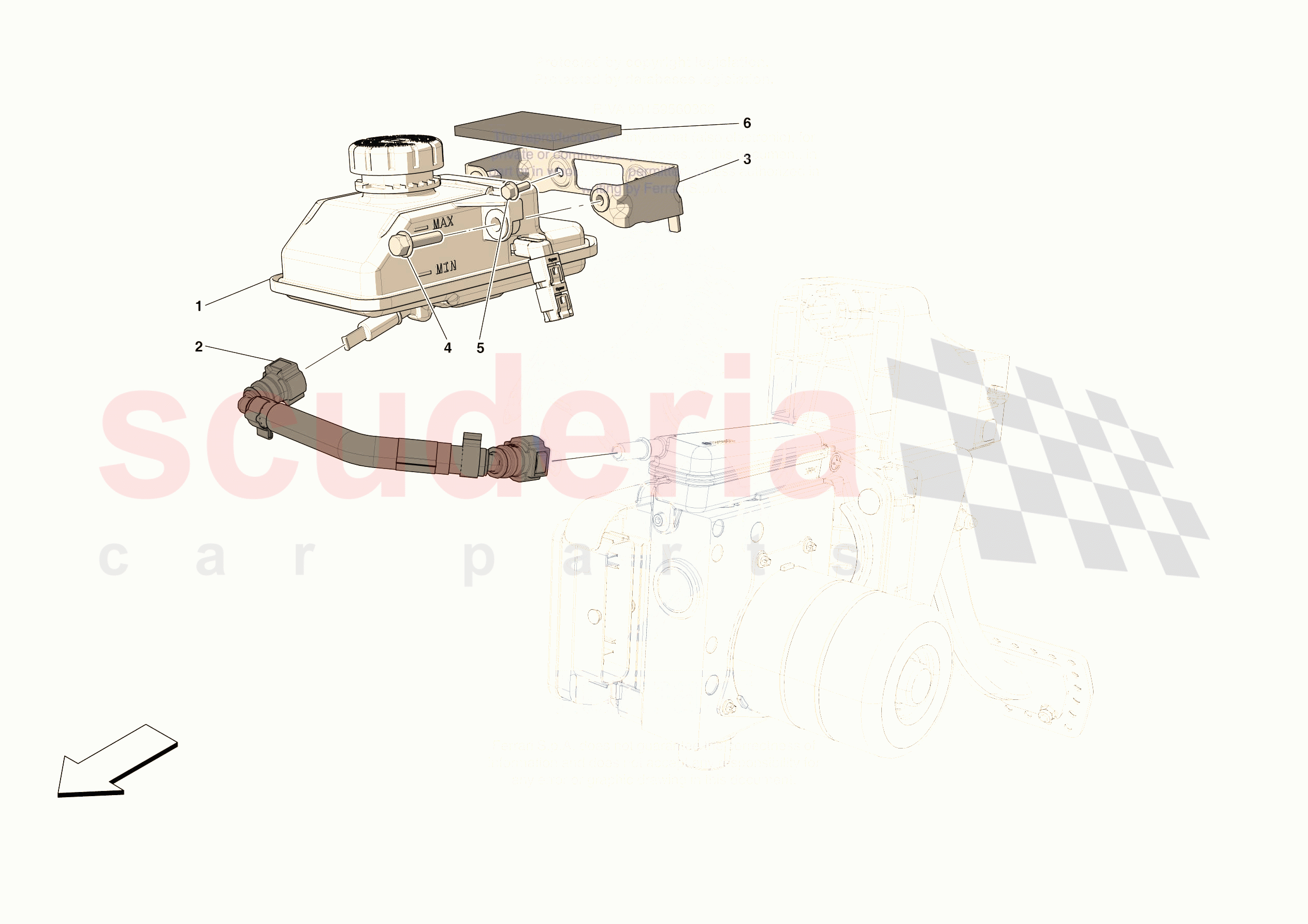 BRAKE MASTER CYLINDER RESERVOIR of Ferrari Ferrari 296 GTB Europe RH