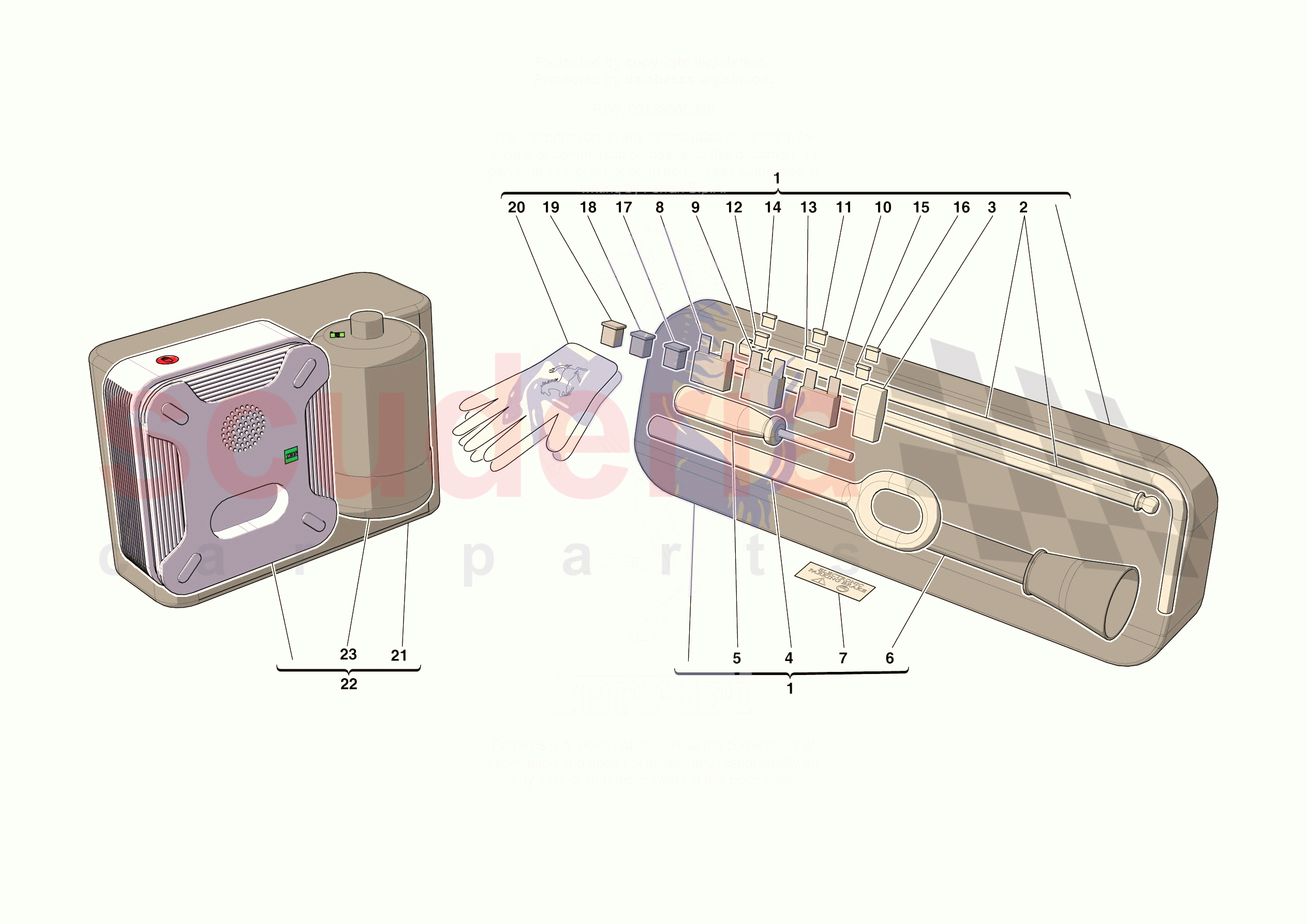 TOOLS PROVIDED WITH VEHICLE of Ferrari Ferrari 296 GTB Europe RH