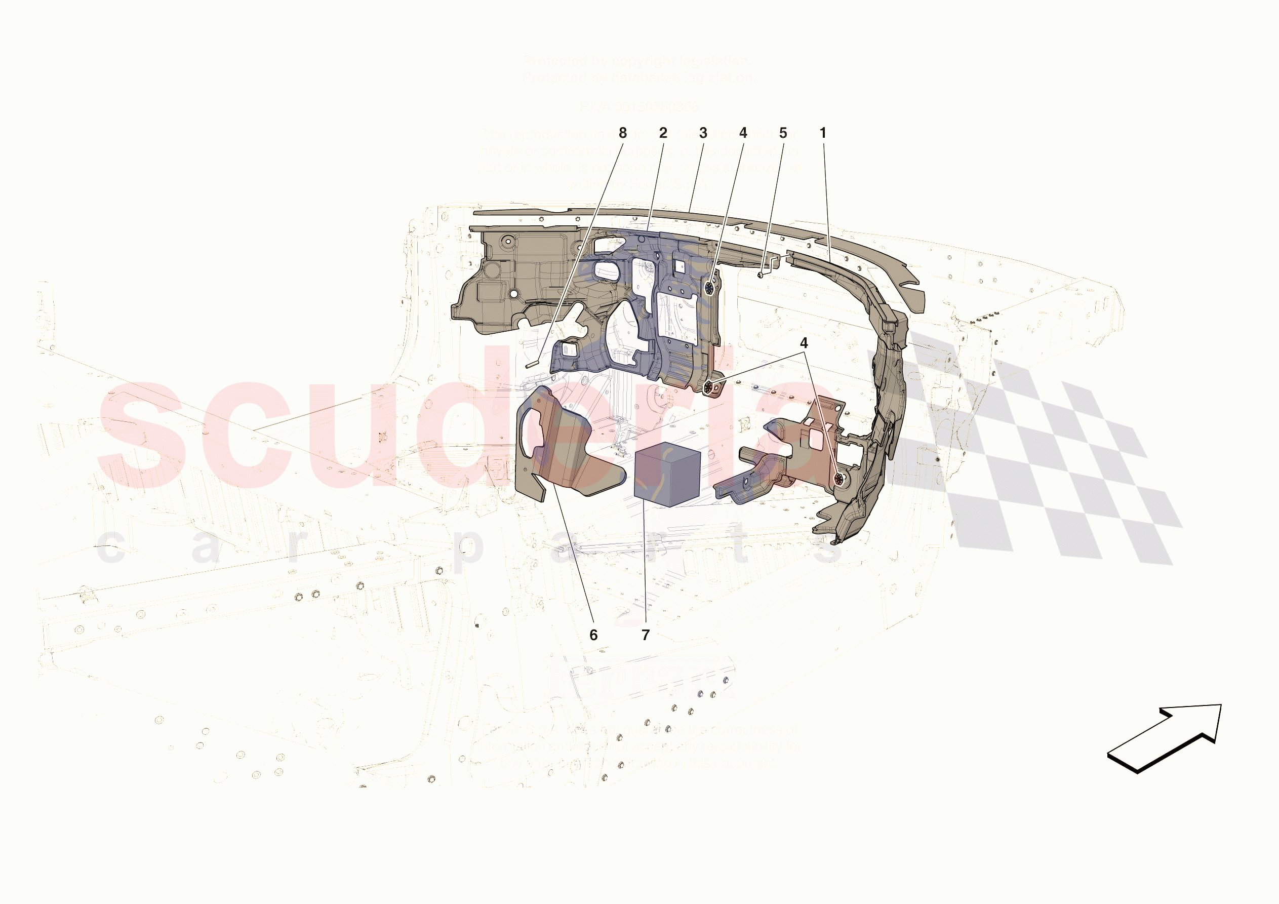 INTERNAL CABIN INSULATION of Ferrari Ferrari 296 GTB Europe RH