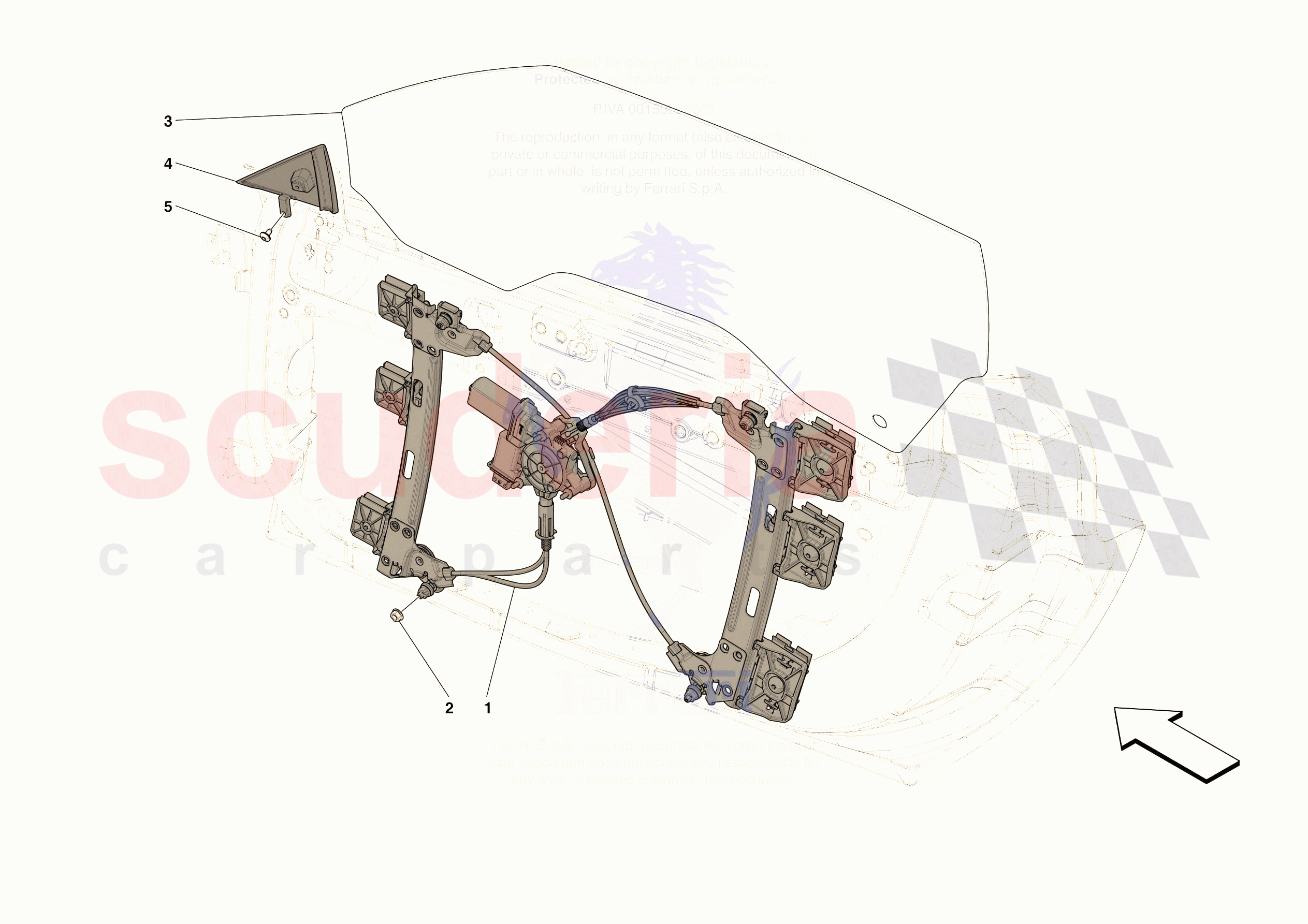 DOORS - WINDOW AND WINDOW LIFTER of Ferrari Ferrari 296 GTB Europe RH