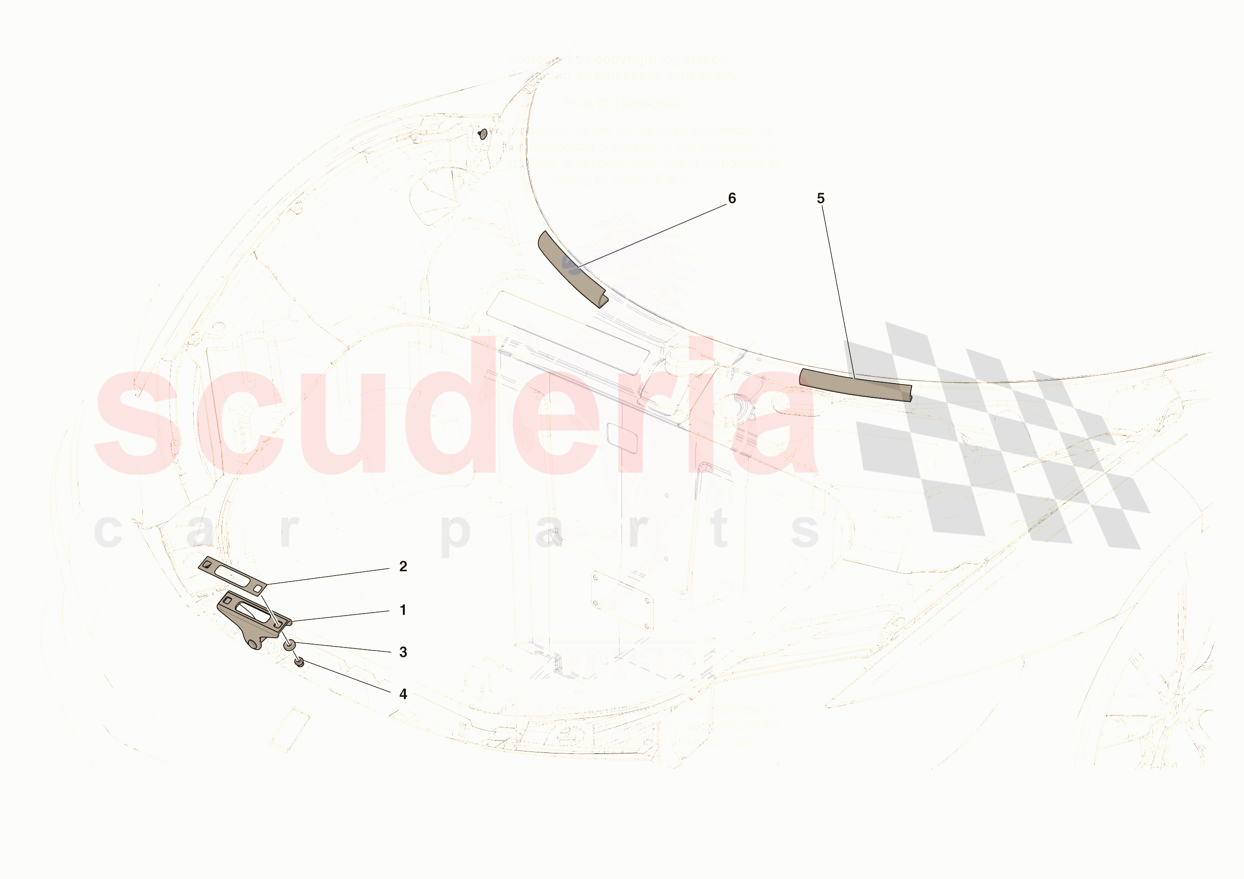 FRONT LID TRIM of Ferrari Ferrari 296 GTB Europe RH