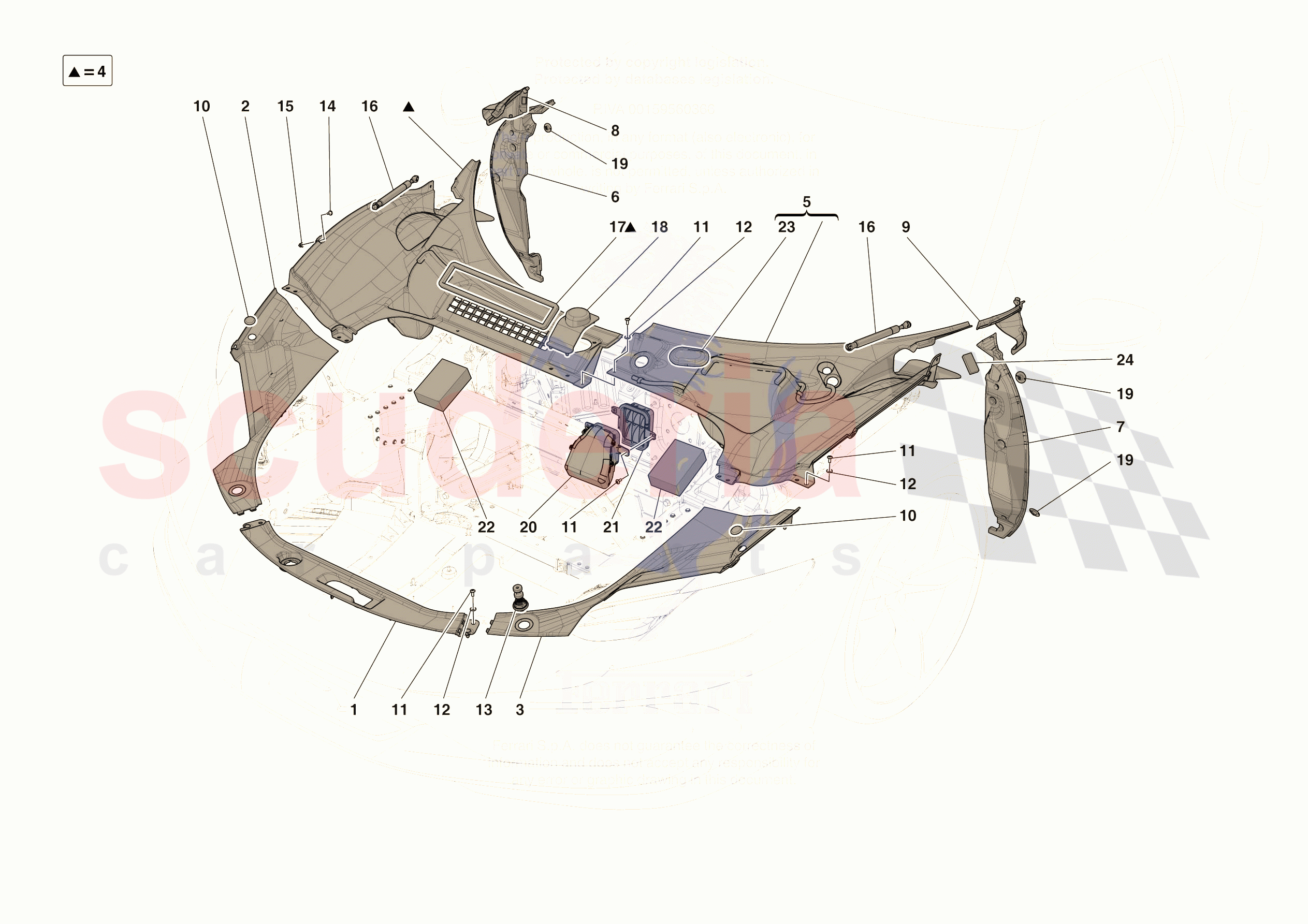 FRONT SUBSTRUCTURE TRIM of Ferrari Ferrari 296 GTB Europe RH