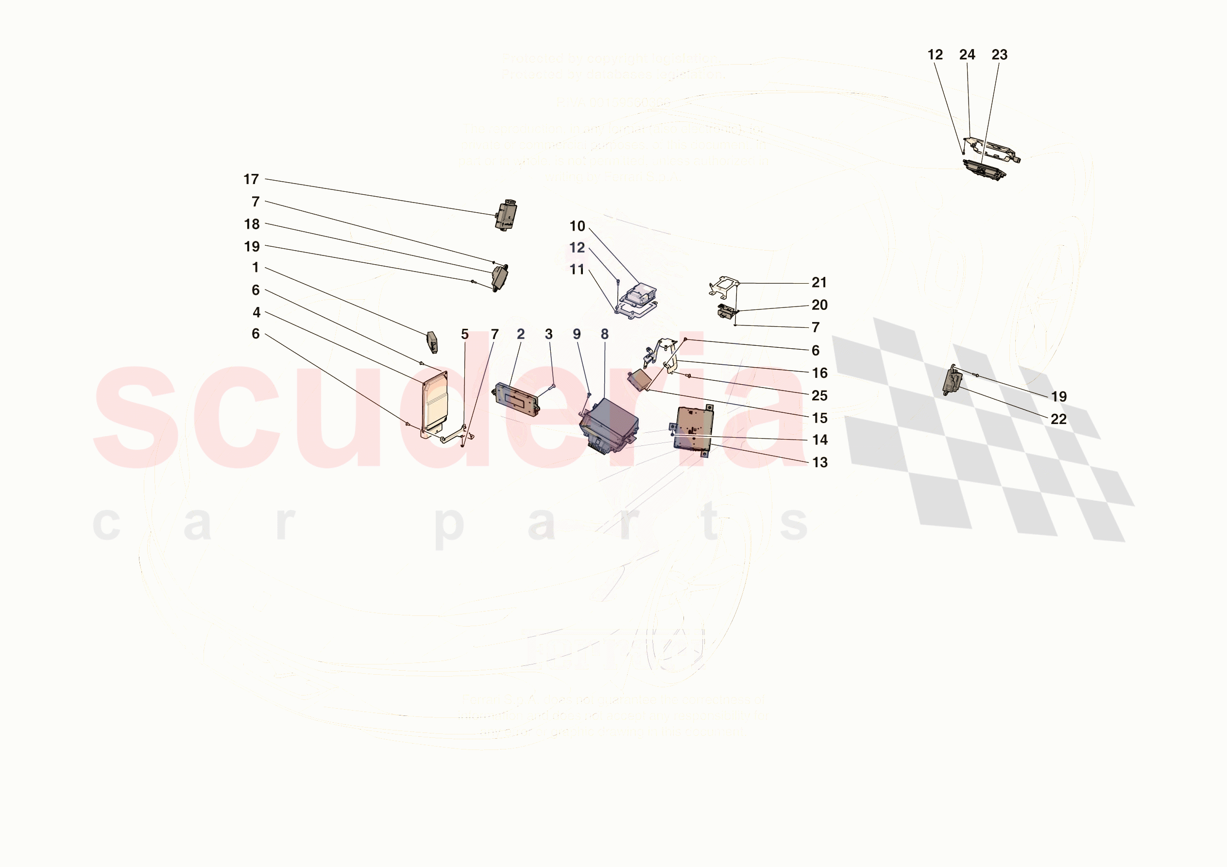 ELECTRICAL SYSTEM CONTROL UNITS of Ferrari Ferrari 296 GTB Europe RH