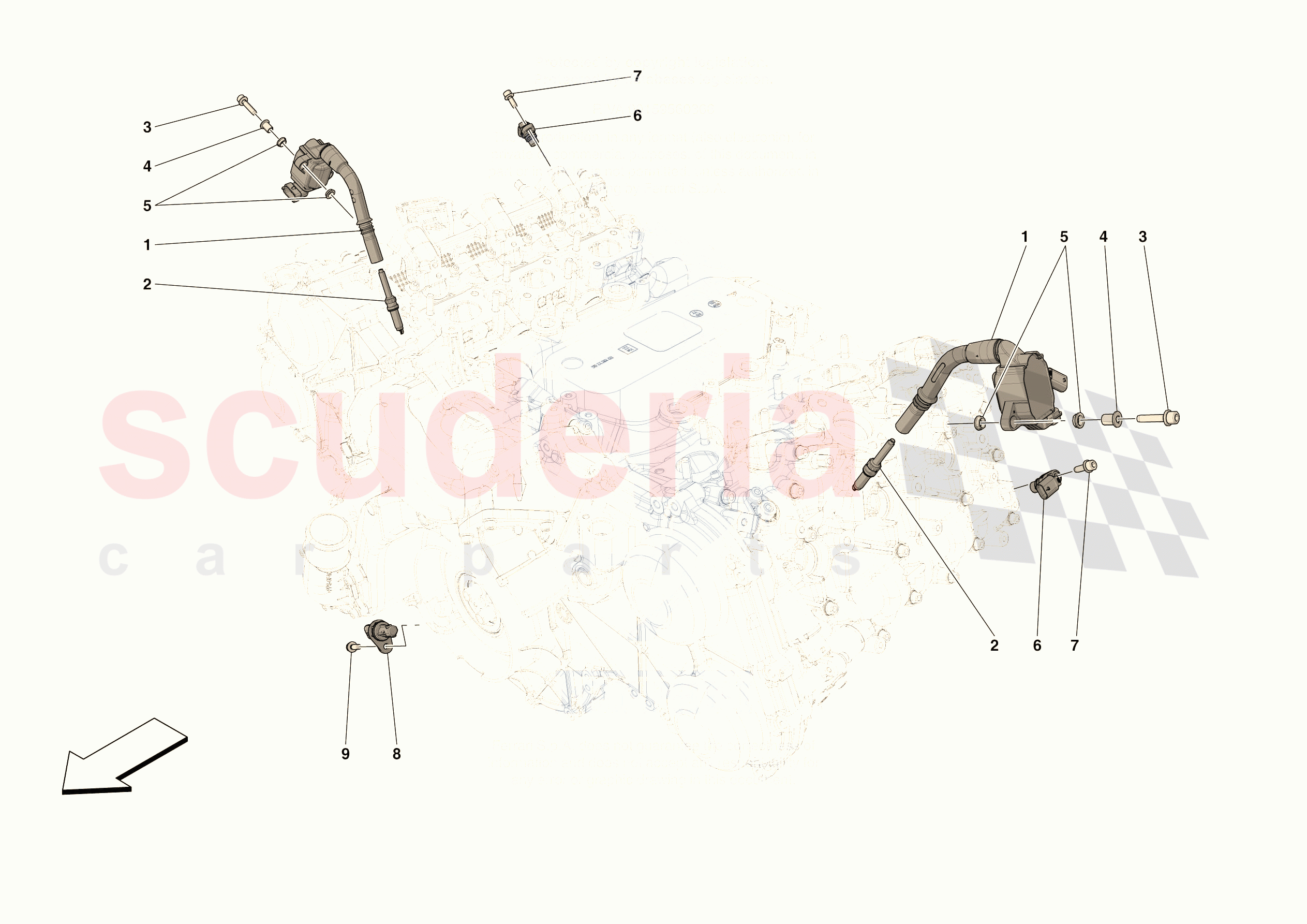 IGNITION COIL, SPARK PLUGS AND SENSORS of Ferrari Ferrari 296 GTB USA