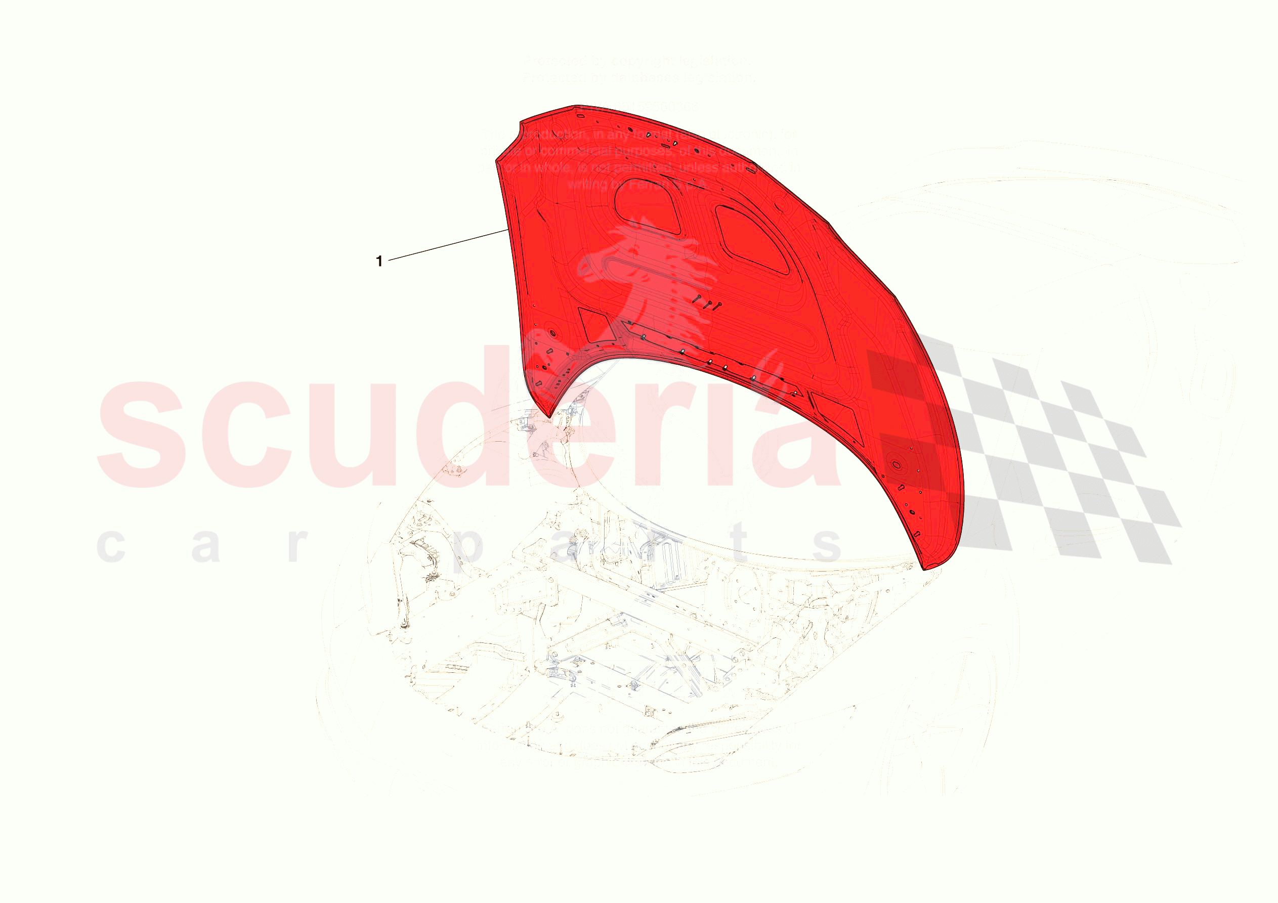 FRONT LID SUBSTRUCTURE of Ferrari Ferrari 296 GTB USA