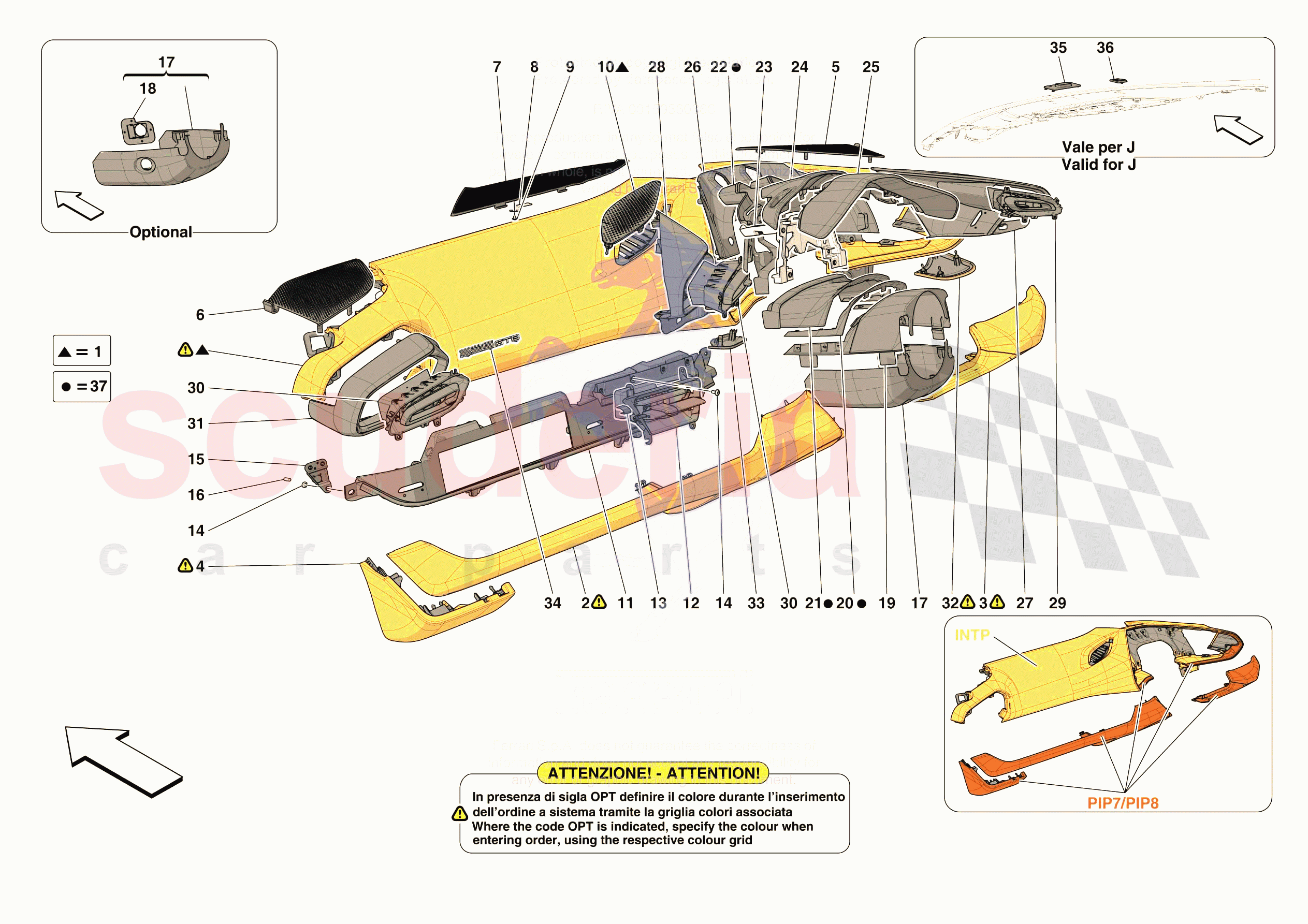 DASHBOARD - TRIM -APPLICABLE FOR RHD- of Ferrari Ferrari 296 GTB USA