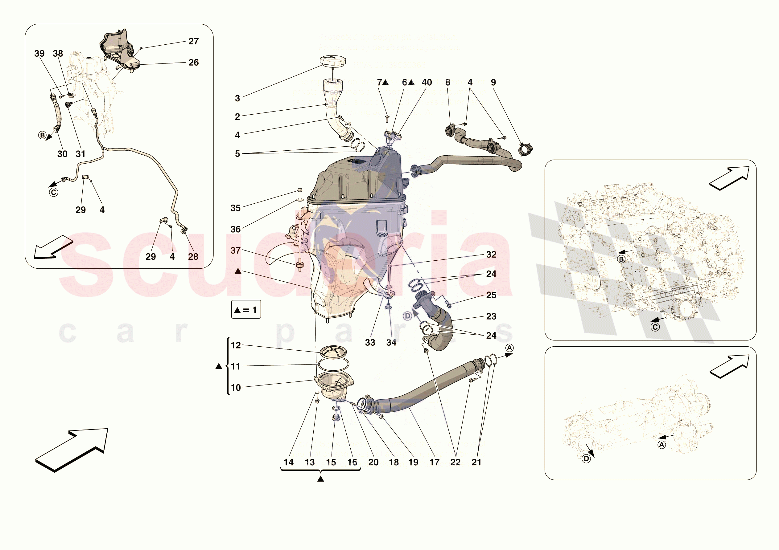 ENGINE OIL RADIATOR AND TANK of Ferrari Ferrari 296 GTS Europe